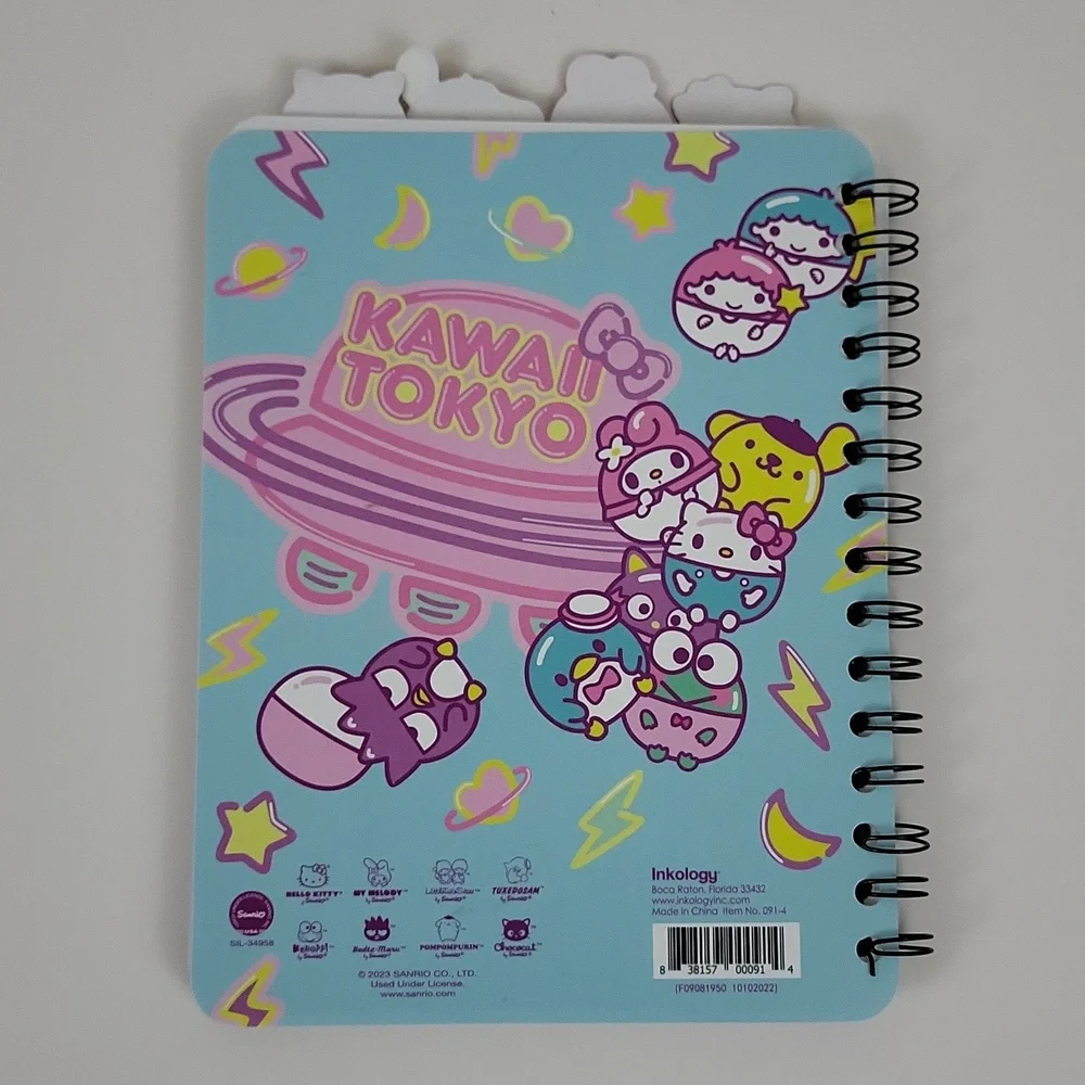 Sanrio Hello Kitty, My Melody, Tuxedo Sam, Chococat Spiral Tab Notebook